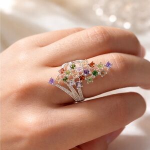 Elegant Multicolor Crystal Ring